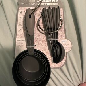 Stainless Steel Gray Measuring Cup and Spoon Set